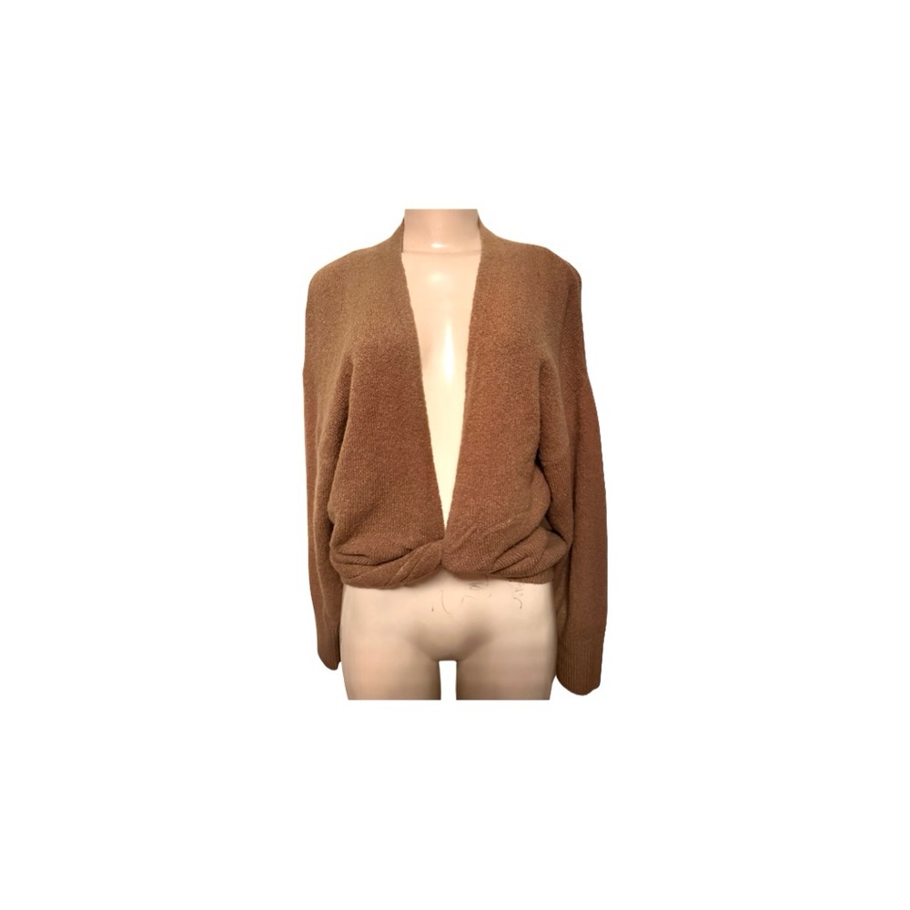 UNIQ Brown Knot front Pullover Sweater S/m